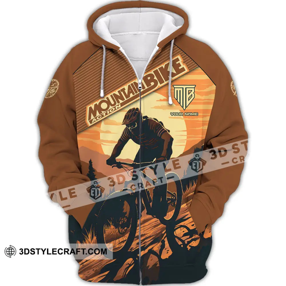 Unisex Shirt Custom Mountain Bike Shirt Zipper Hoodie / S T shirt