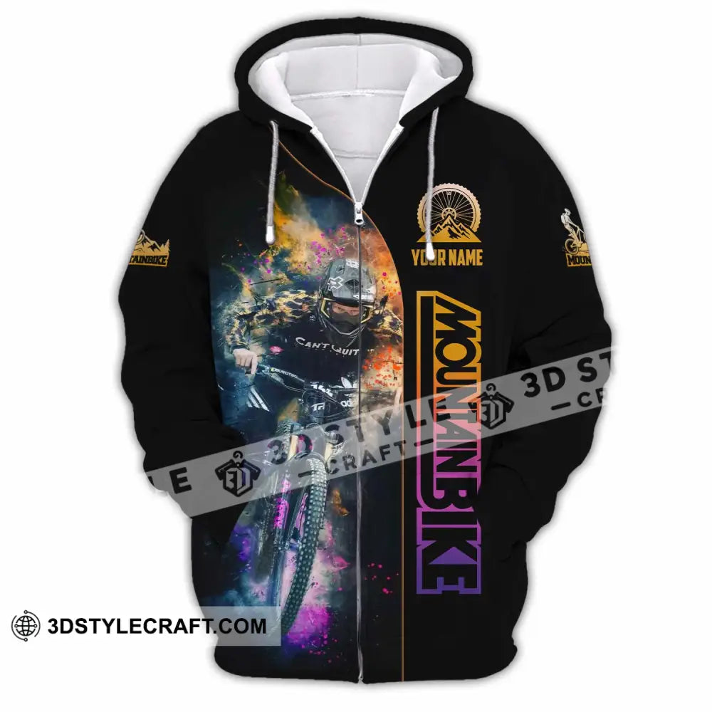 Unisex Shirt - Custom Mountain Bike Shirt Zipper Hoodie / S T-shirt