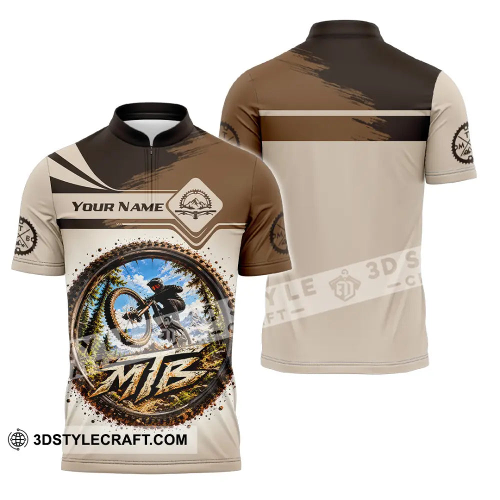 Unisex Shirt - Custom Mountain Bike Shirt - Zipper Polo Shirt / S - T-shirt