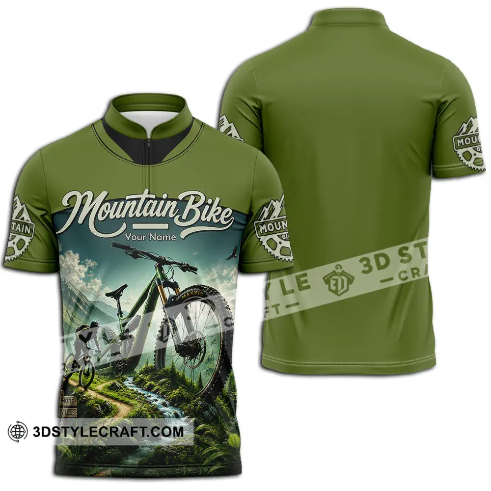 Unisex Shirt - Custom Mountain Bike Shirt - Zipper Polo Shirt / S - T-shirt