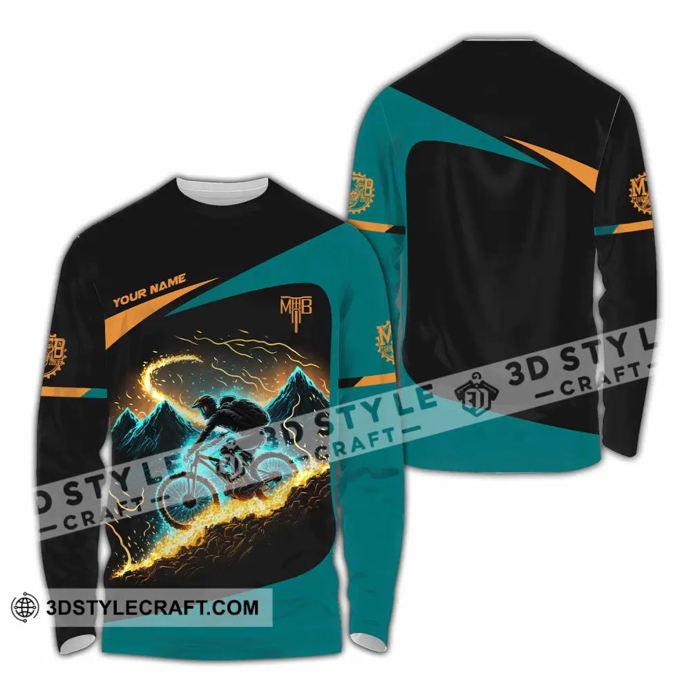 Unisex Shirt - Custom MTB Mountain Bike Shirt Long Sleeve Shirt / S T-shirt