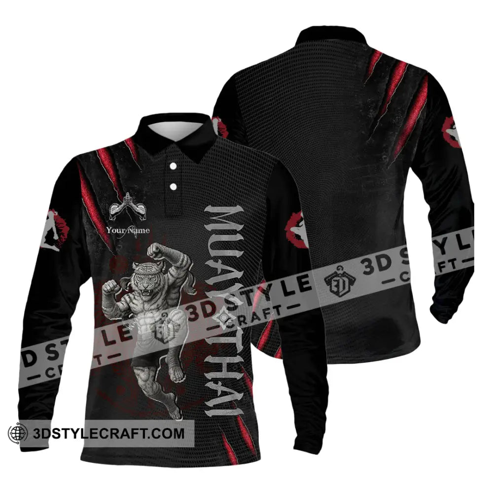 Unisex Shirt - Custom Muay Thai Shirt Long Sleeve Polo / S T-shirt