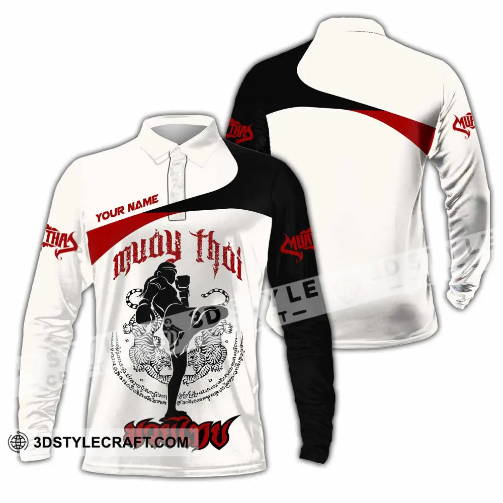 Unisex Shirt - Custom Muay Thai Shirt Long Sleeve Polo / S T-shirt