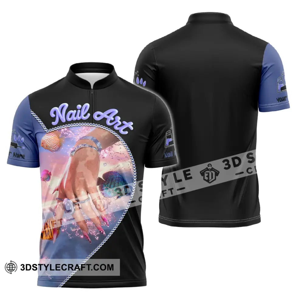 Unisex Shirt Custom Nails Art Shirt Zipper Polo Shirt / S T shirt