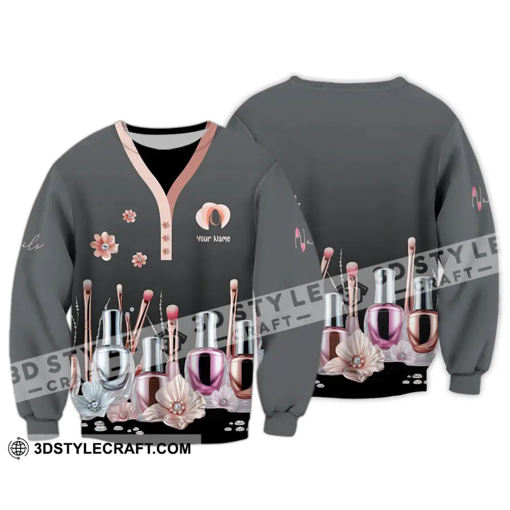 Unisex Shirt Custom Nails Artist Shirt Long Sleeve / S T shirt