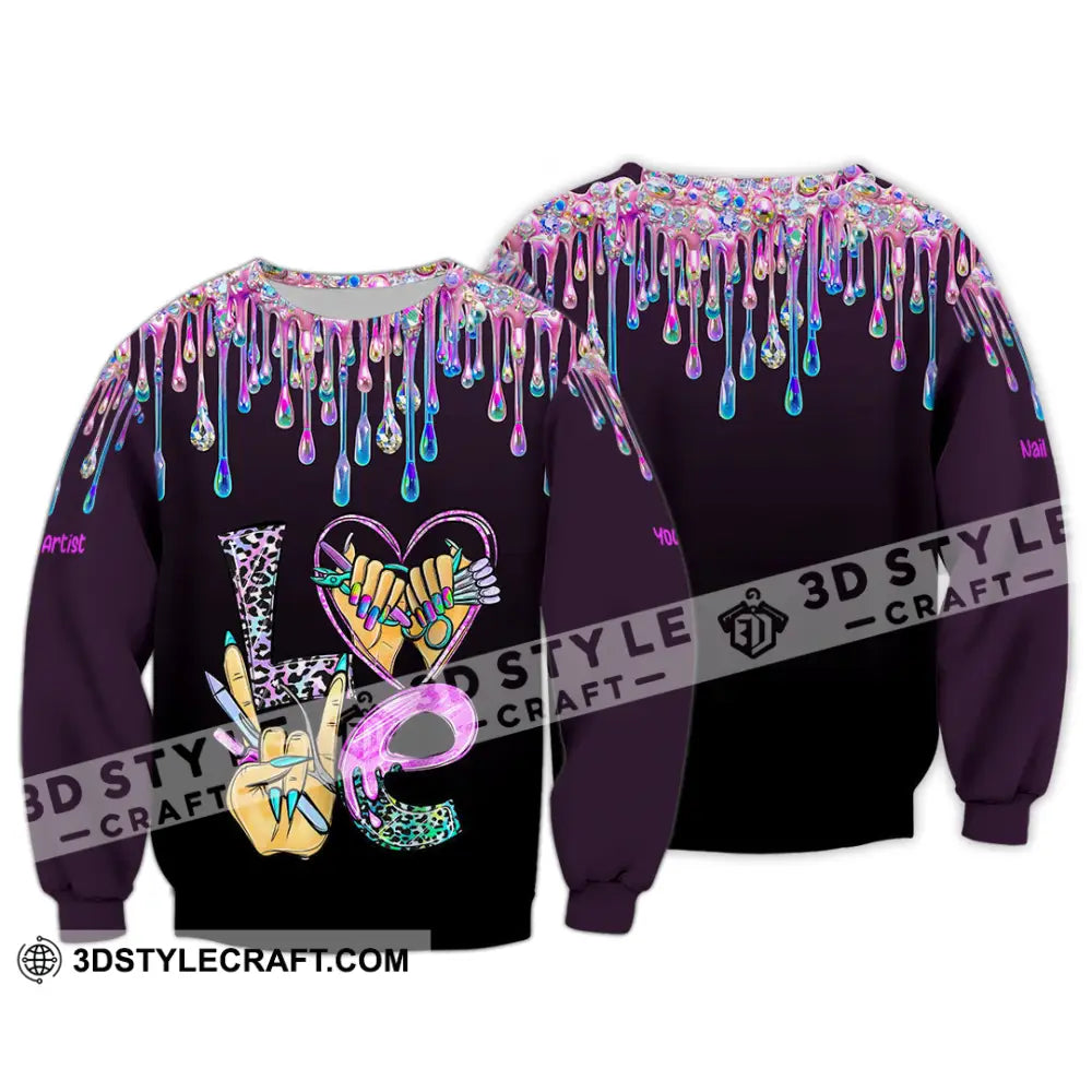 Unisex Shirt Custom Nails Artist Shirt Long Sleeve / S T shirt