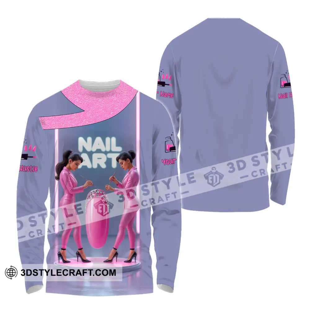 Unisex Shirt Custom Nails Artist Shirt Long Sleeve Shirt / S T shirt