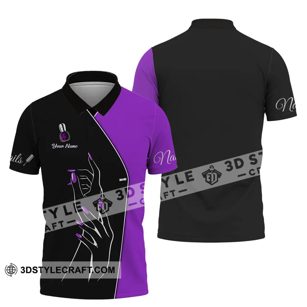 Unisex Shirt - Custom Nails Lover Purple Shirt Polo Shirt / S T-shirt