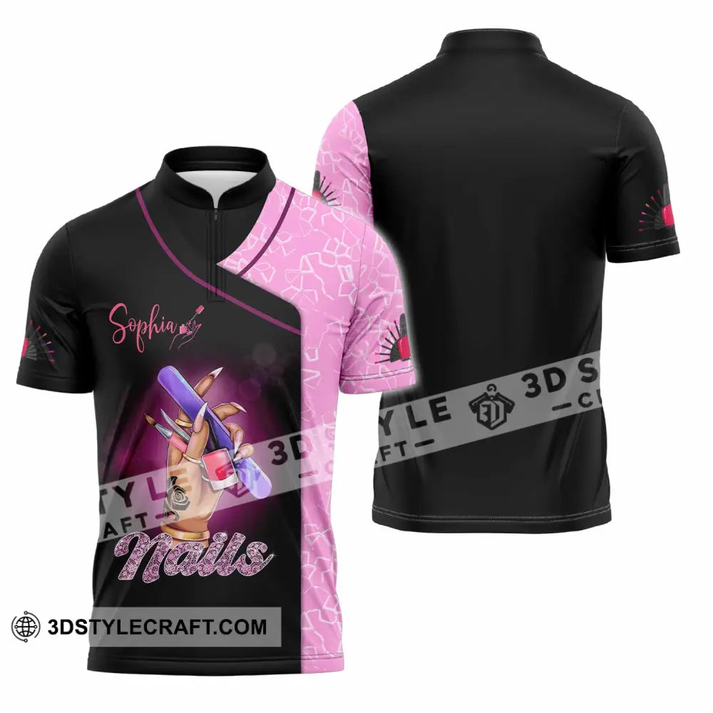 Unisex Shirt - Custom Nails Lover Shirt Zipper Polo Shirt / S T-shirt