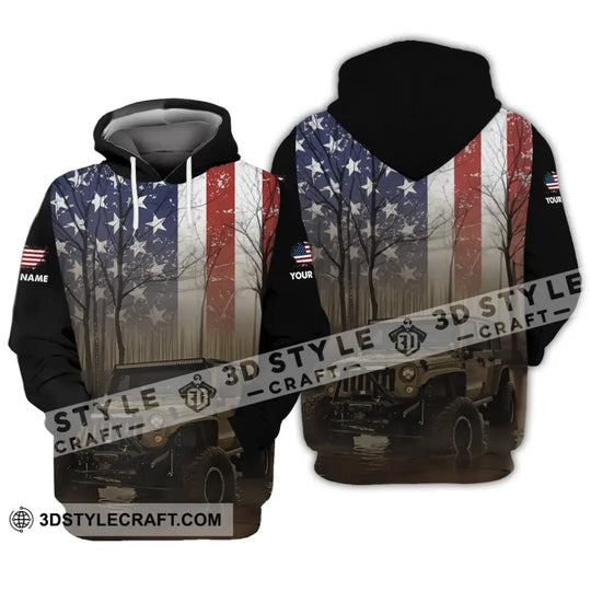 Unisex Shirt - Custom Name 3D Shirt - America Flag style option 3