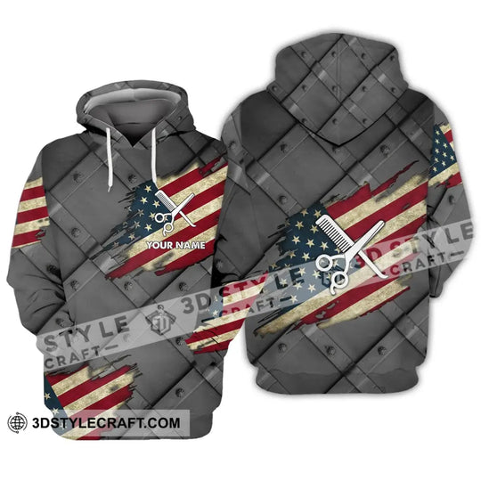 Unisex Shirt - Custom Name 3D Shirt - America Hair Designer style option 3