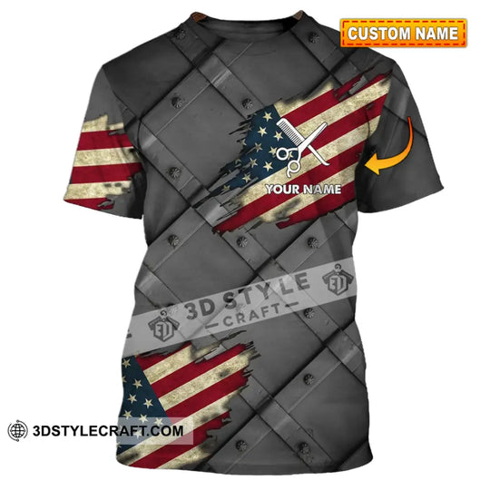 Unisex Shirt - Custom Name 3D Shirt - America Hair Designer style option 1