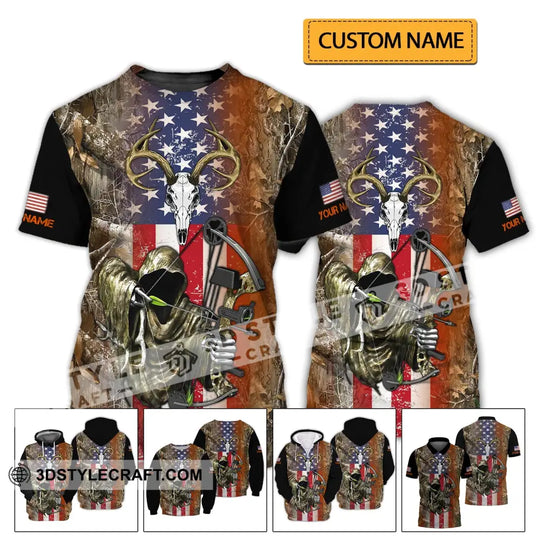 Unisex Shirt - Custom Name 3D Shirt - America Hunter style option 2