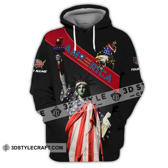 Unisex Shirt - Custom Name 3D Shirt - America Icon Liberties style option 3