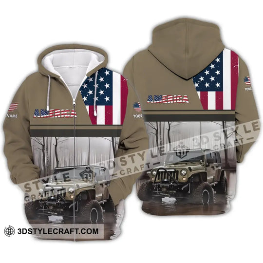 Unisex Shirt - Custom Name 3D Shirt - America Map style option 4