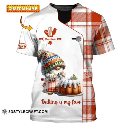 Unisex Shirt - Custom Name 3D Shirt - Baking Is My Fam style option 1