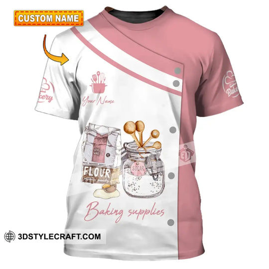 Unisex Shirt - Custom Name 3D Shirt - Baking Supplies style option 1