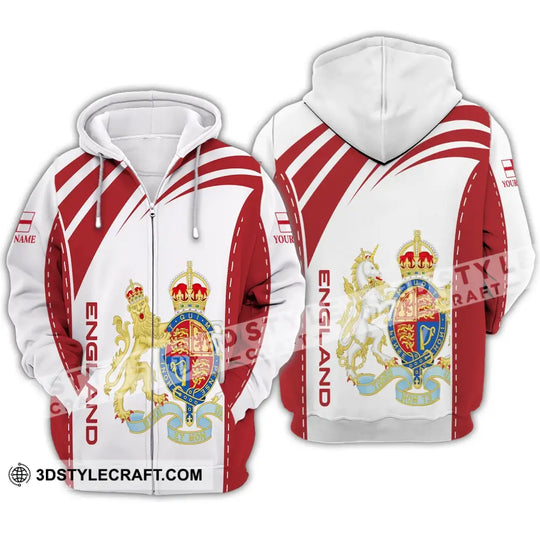 Unisex Shirt - Custom Name 3D Shirt - England Flag Design style option 4