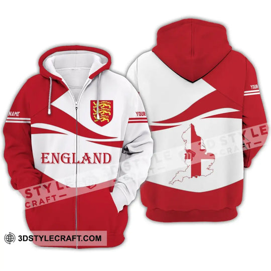 Unisex Shirt - Custom Name 3D Shirt - England Map, England Lover style option 4