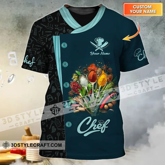 Unisex Shirt - Custom Name 3D Shirt For Chef - Cooking Spices style option 1