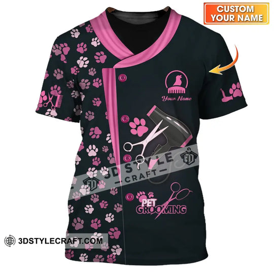 Unisex Shirt - Custom Name 3D Shirt For Groomer - Pet Groomer style option 1