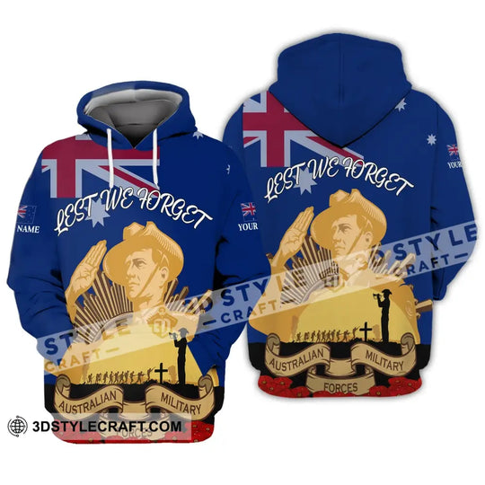 Unisex Shirt - Custom Name 3D Shirt - Lest We Forget Anzac Day style option 3