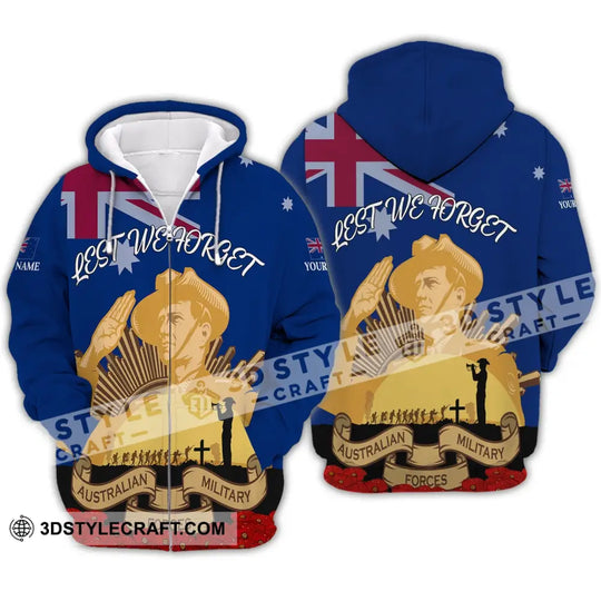 Unisex Shirt - Custom Name 3D Shirt - Lest We Forget Anzac Day style option 4