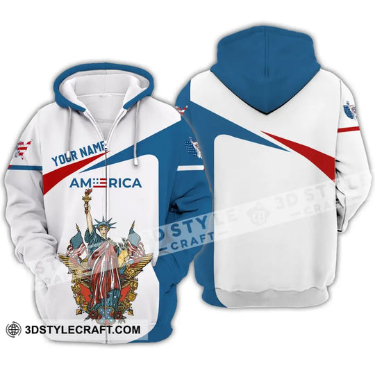 Unisex Shirt - Custom Name 3D Shirt - Liberties America Flag style option 4