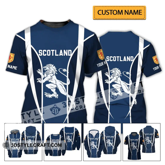 Unisex Shirt - Custom Name 3D Shirt - Lion Of Scotland style option 2