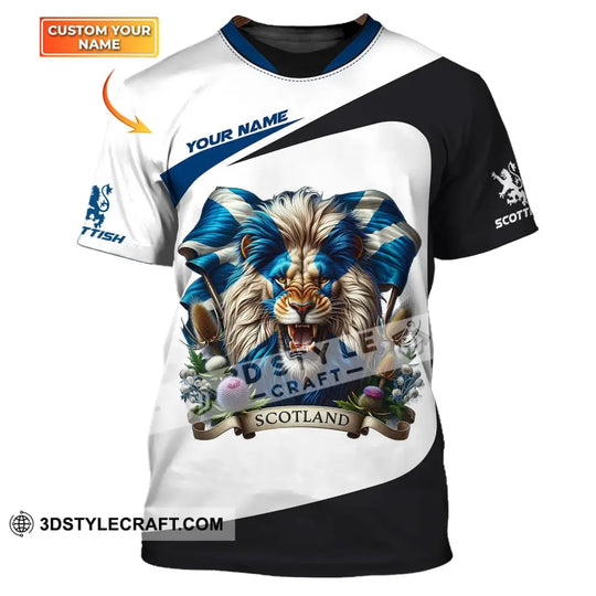 Unisex Shirt - Custom Name 3D Shirt - Scotland Lion style option 1