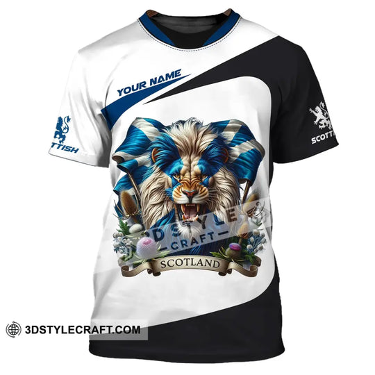 Unisex Shirt - Custom Name 3D Shirt - Scotland Lion style option 2