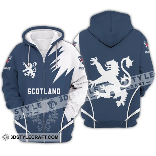 Unisex Shirt - Custom Name 3D Shirt - Scotland Logo style option 4