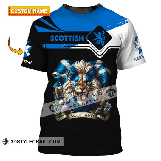 Unisex Shirt - Custom Name 3D Shirt - Scottish Lion Shirt style option 1