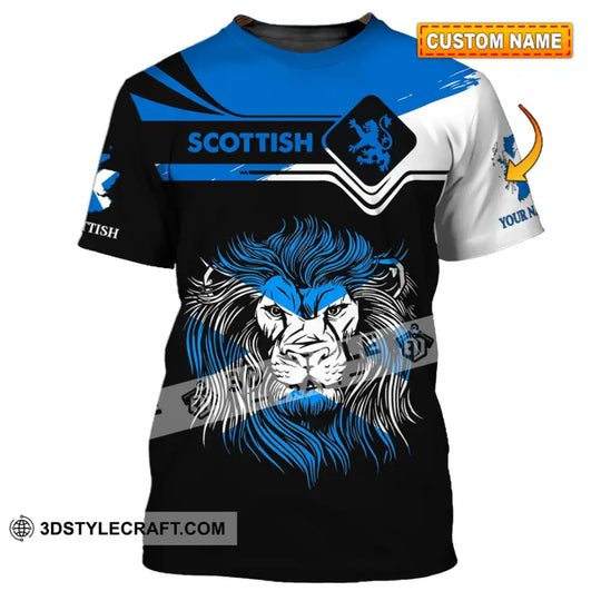 Unisex Shirt - Custom Name 3D Shirt - Scottish Lion style option 1