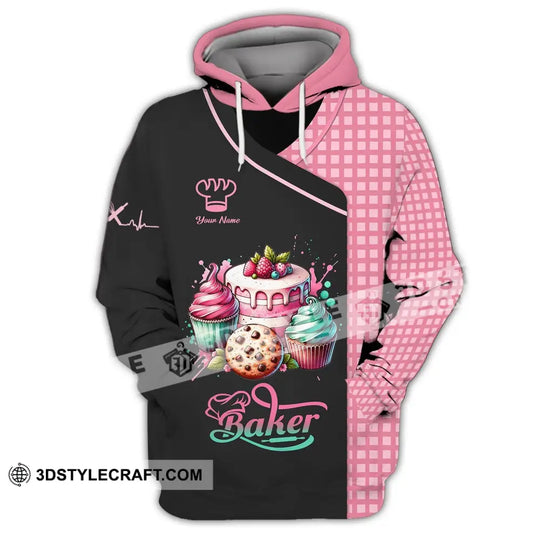 Unisex Shirt - Custom Name 3D Shirt - Sweet Cake, Shirt For Baker style option 4