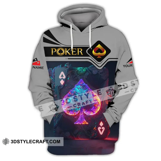 Unisex Shirt - Custom Name Shirt - ACE Black Spade Suit Poker Shirt style option 3