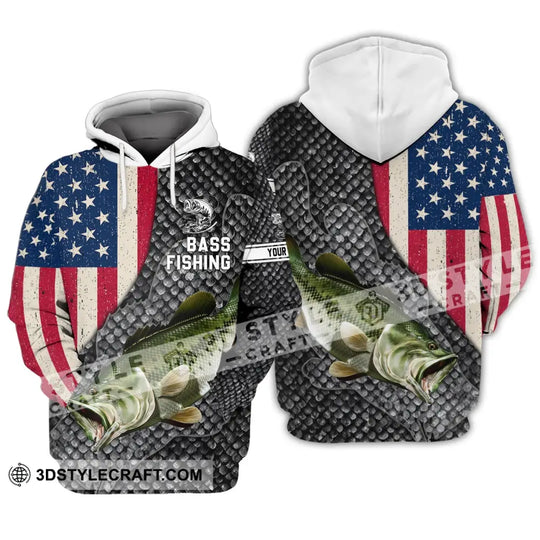 Unisex Shirt - Custom Name Shirt - America Bass Fishing Shirt style option 3
