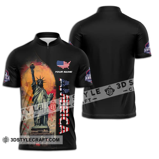 Unisex Shirt - Custom Name America Shirt, America Flag Color style option 2