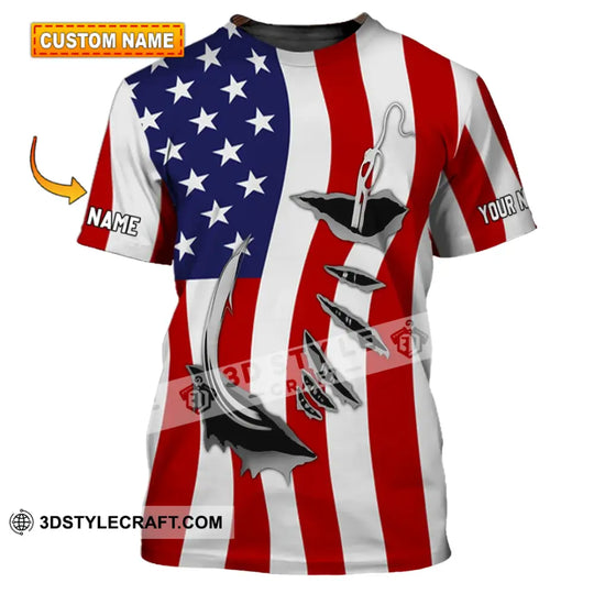 Unisex Shirt - Custom Name America Flag Shirt style option 1