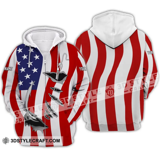 Unisex Shirt - Custom Name America Flag Shirt style option 4