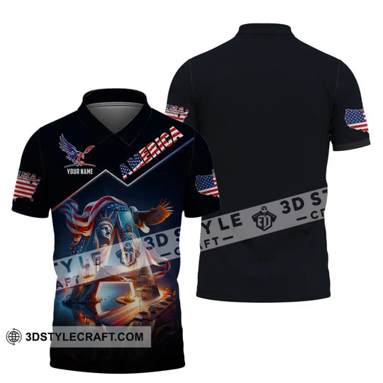 Unisex Shirt, Custom Name American Shirt, American Pride, Statue of Liberty T-Shirt style option 4