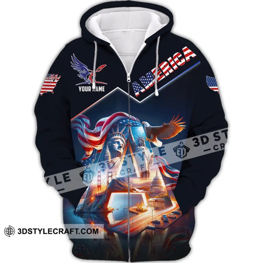 Unisex Shirt, Custom Name American Shirt, American Pride, Statue of Liberty T-Shirt style option 3