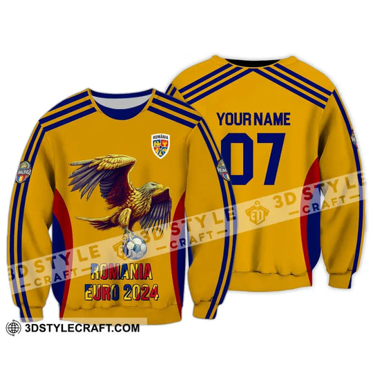 Unisex Shirt - Custom Name And Number 2024 Euro Cup Shirt, Romania Team style option 4