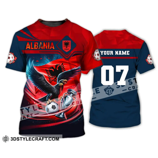 Unisex Shirt, Custom Name and Number Albania Football Shirt, Euro 2024 Shirt, Albania Football Polo Long Sleeve Shirt style option 2