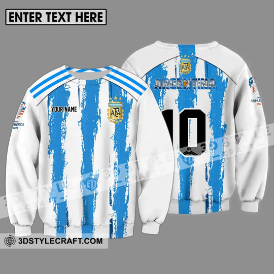 Unisex Shirt - Custom Name And Number Argentina Lover Shirt style option 4