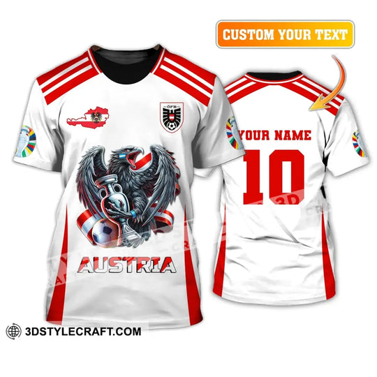 Unisex Shirt, Custom Name and Number Austria Football Shirt, Euro 2024 Austria Football Polo Long Sleeve Shirt style option 2