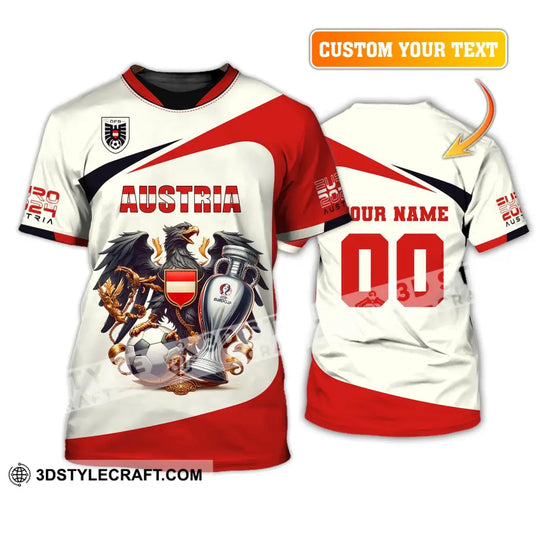 Unisex Shirt, Custom Name and Number Austria Football Shirt, Euro 2024 Austria Football Polo Long Sleeve Shirt style option 2