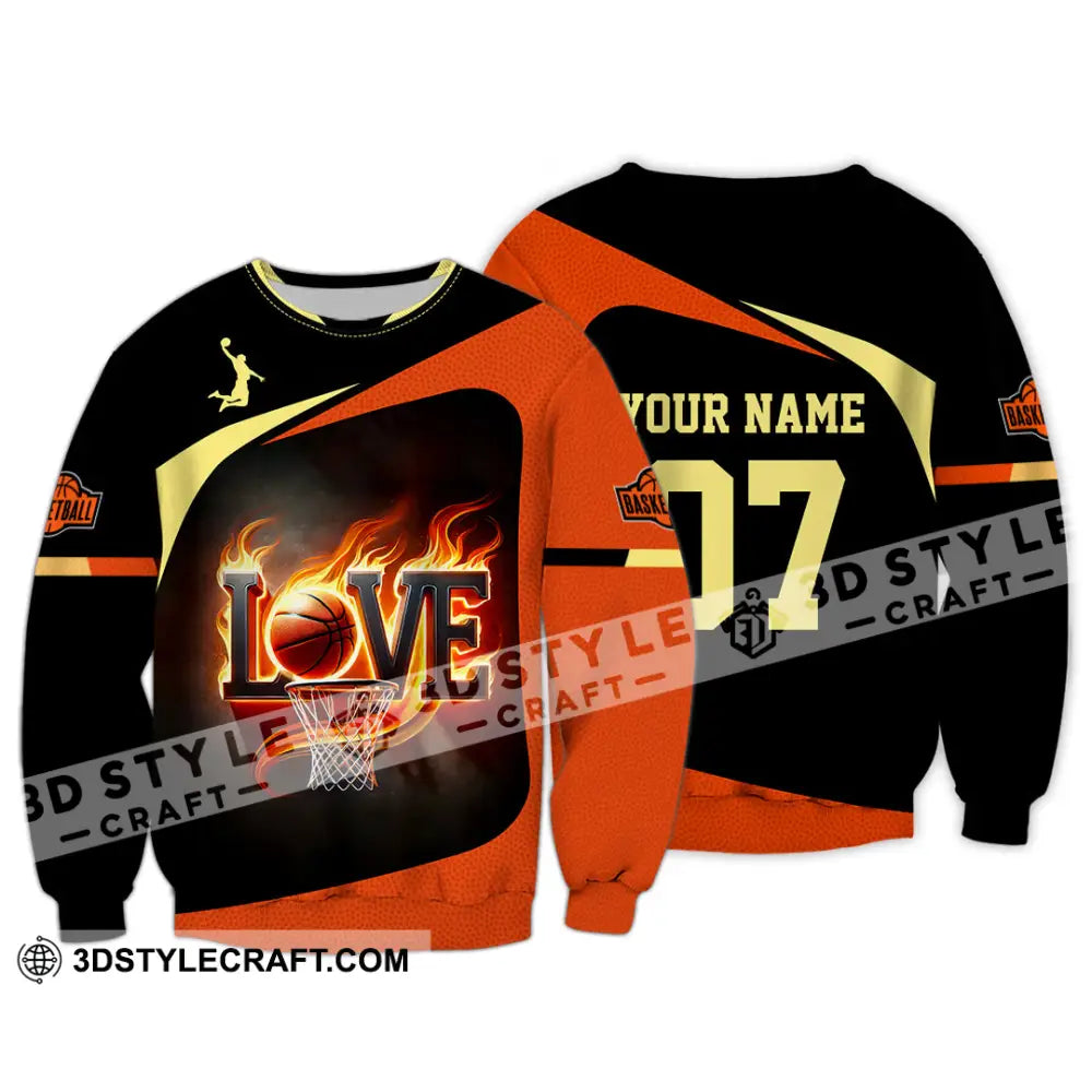 Unisex Shirt Custom Name And Number Basketball Lover Gift Long Sleeve / S T-Shirt