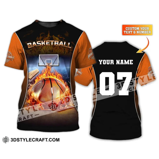 Unisex Shirt, Custom Name and Number Basketball T-Shirt, Gift For Basketball Player style option 1