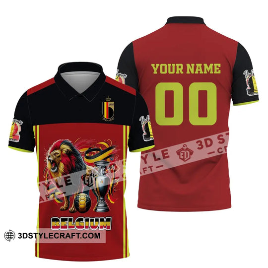 Unisex Shirt, Custom Name and Number Belgium Football Polo Shirt, Euro 2024 Belgium Football Hoodie Long Sleeve Shirt style option 4